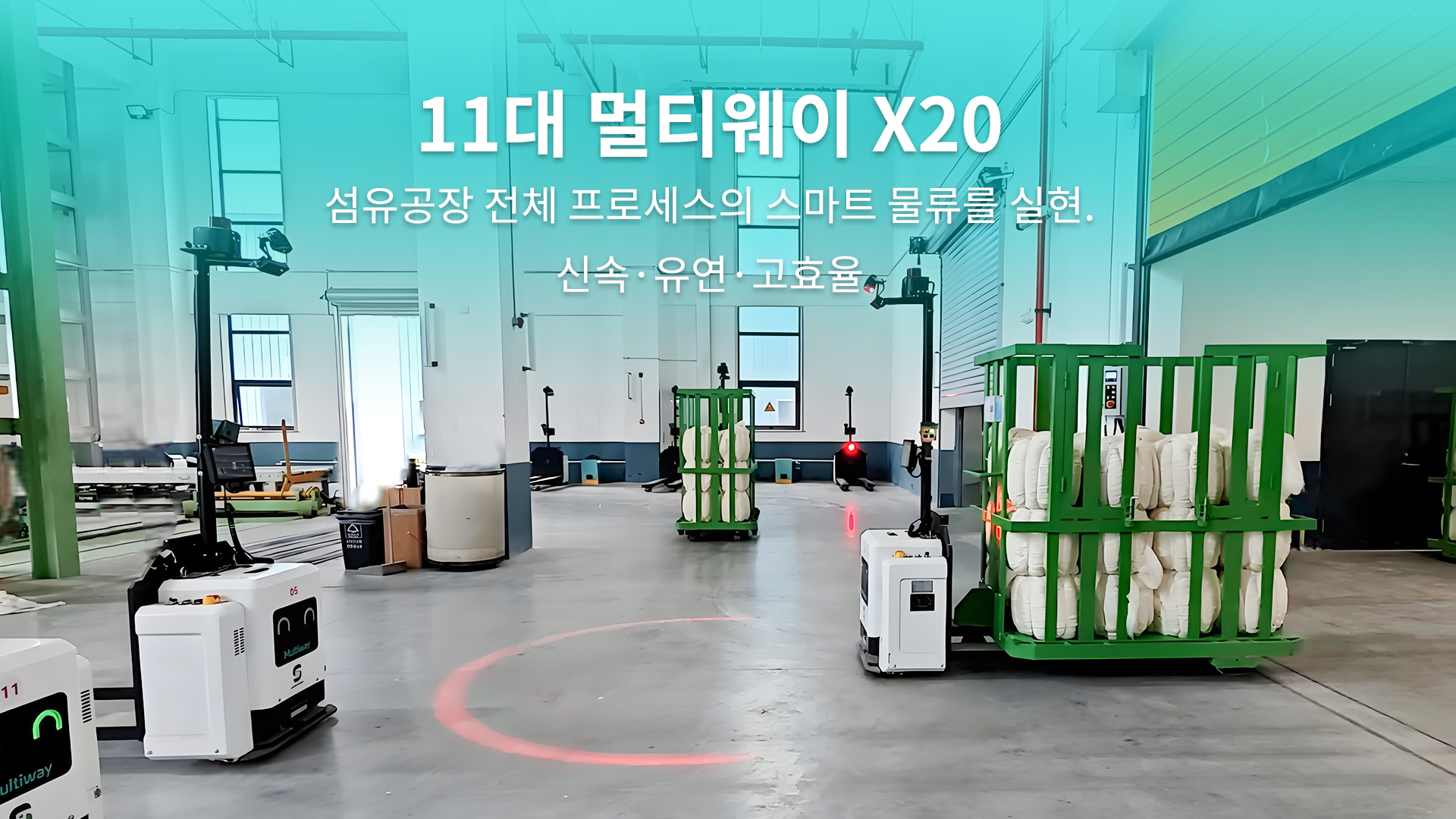 섬유 공장을 위한 내부물류 자동화