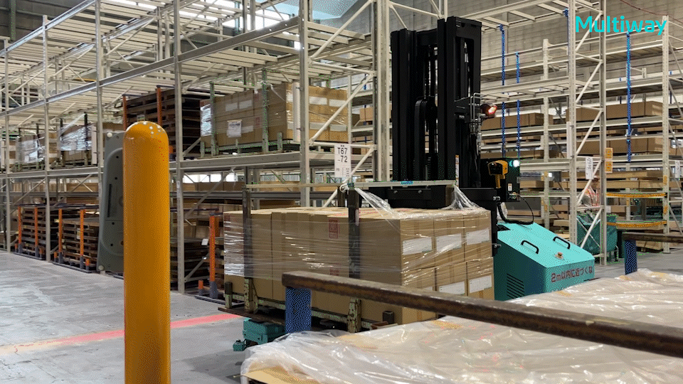 멀티웨이 로보틱스 - 전방향 측면 스마트 무인 지게차 사례 애니메이션